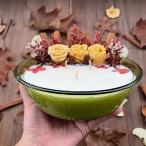 AUTUMN ORCHARD Candle - Soy Wax Candle  - Holiday Candle  - Vintage Glass Candle